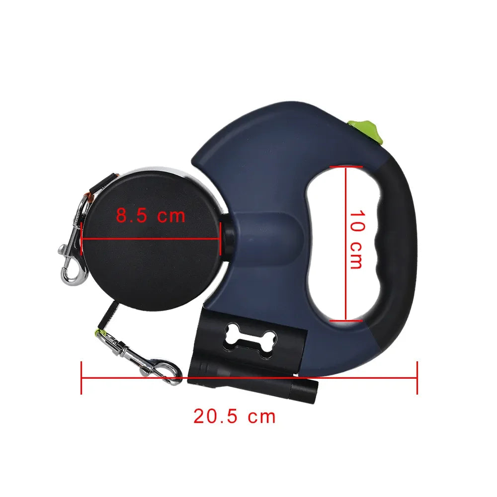Double-Headed Retractable Leash for Small and Medium-Sized Dogs